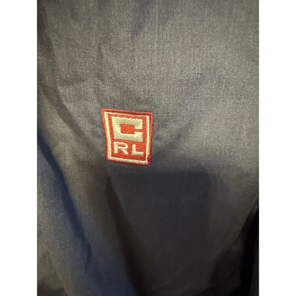 Chaps Ralph Lauren Navy Red Windbreaker Jacket Men's Size M Logo Zip Drawstring